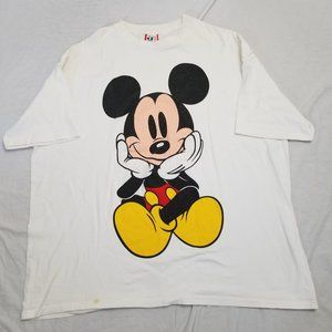 Vintage 90s Disney Designs Mickey Mouse T Shirt ASAP Rocky White Oversize 3XL 4X